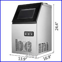 110LBS Built-in Commercial Ice Maker Stainless Steel Restaurant Ice Cube Machine
