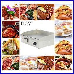 110V Commercial Stainless Steel Electric Griddle Grill Home BBQ Plate 3000W