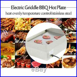 110V Stainless Steel Electric Thermomate Griddle Grill BBQ Plate Commercial Tool