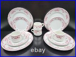 12 Pc Shenango China Chardon Rose Red Plates Cups Vintage Restaurant Ware Lot