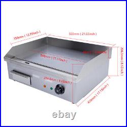 1600W Commercial Electric Countertop Griddle Grill BBQ Flat Plate Top Restaurant