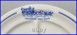 1946 Vtg Greyhound Post House Restaurant China 4 Divided Dinner Plates 9.5 RARE