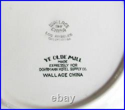 1949 Wallace Ye Olde Mill Restaurant China 10 Plate Dohrmann Hotel Supply