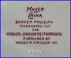 1961 Howard Johnson March Of Progress Pattern Mayer Restaurant Ware Grill Plate