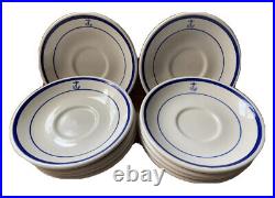1983 Us Navy Fouled Anchor 6 Saucer Lot Of 10 Saucers, Restaurant Ware, Vintage