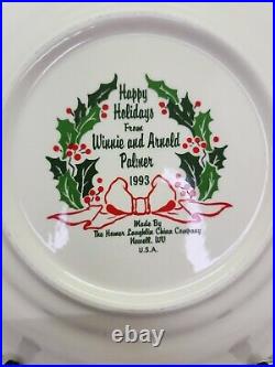 1993 Arnold Winnie Palmer Holiday Christmas Plate Homer Laughlin Holly Berry Bow