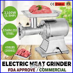 1.5HP Commercial Meat Grinder Sausage Stuffer With2 plates Stuffer Industrial