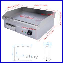 1.6KW Commercial Electric Griddle Cooktop Flat Top Plate Restaurant Grill BBQ US