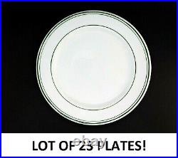 23 PACK! Commercial USA Sterling Restaurantware Dinner Plates 9 Green Stripe