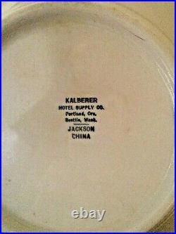 2 Jackson Pottery China Restaurant Dinner Plates Kalberer Hotel Supply Rare