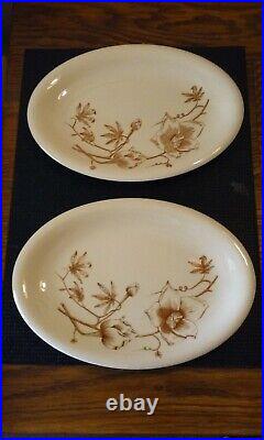 2 Russel Wright Sterling China Medium Platters Woodrose Floral Restaurant Ware