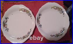 2 Vintage Oval Syracuse China Restaurant Bombay Plates Scalloped Floral