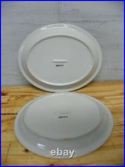2 Vtg Crestware Restaurant Ware Diner Plates Bone/white 11 1/2 X 9 1/2