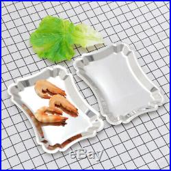 2 pcs Snack Dish Rectangle Party Supplies Tableware for Restaurant Wedding Hotel
