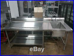 30 x 72 Stainless Steel Work Table with Dip Plate and Sink