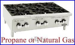 36 3 foot wide Hot Plate six 6 Burner Counter Top Range Propane Natural LP Gas