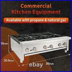 36 Natural Gas Range Stove Hot Plate For Cooking Countertop 6 Burner Restaurant