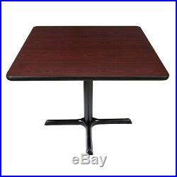 36 x 36 Square Reversible Cherry / Black Table Top and Cross Base Plate
