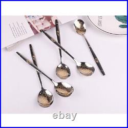 3Pcs Scoops Gold Plating Multi-purpose Spoons Tableware Supplies for Restaurant