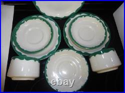 3 Cups & Saucers 7 Plates Tepco Green Restaurant Ware Wintergreen Wave