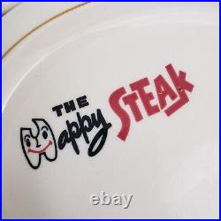 3 Homer Laughlin Happy Steak Plates Oval Restaurant Ware Vintage