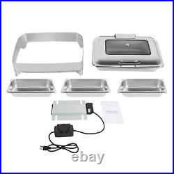 3 Trays Chafing Dishes Buffet Dishes Restaurant Food Warmers Stainless Steel