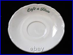 3 Vintage French Cafe de Flore Paris Apilco Porcelain Restaurant Saucers 6 1/2