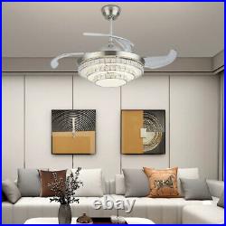 42 LED 3 Color Change Ceiling Fan Acrylic lamp Plating metal K9 crystal USED
