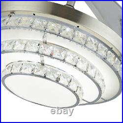 42 LED 3 Color Change Ceiling Fan Acrylic lamp Plating metal K9 crystal USED