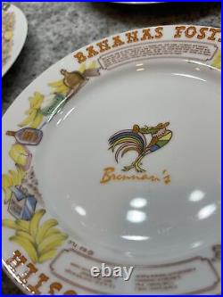 4 Brennan's Restaurant LJUNGBERG Collection Dessert Menu Cake Plates New Orleans