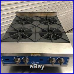 4 Burner Cook Top Stove Open Flame Countertop Hot Plate Globe #1009 Commercial