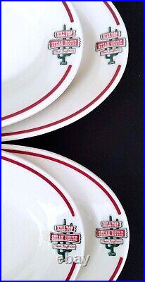 (4) Hilltop Steak House 9-1/2 Restaurant China Plates Saugus, MA PRISTINE