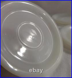 4 New Old Stock FIRE KING Heavy White Restaurant Ware W295 Saucers HARD TO FIND