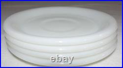 4 New Old Stock FIRE KING Heavy White Restaurant Ware W295 Saucers HARD TO FIND
