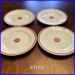 4 Rare 1960s Royal Castle Plates Jackson Restaurant China 6 1/4 Across MCM