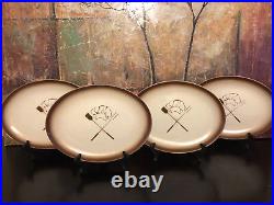 4 Vintage Embassy Restaurant Ware Grill Chef BBQ OVAL Dinner PLATE Airbrush 13