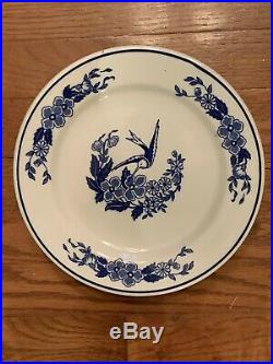 4 Vintage Jackson China Floral Blue Bird Hummingbird Restaurant Supply 9 Plates