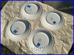 4 Vtg Cook's Hotel & Restaurant Supply 9 inch plates Jackson China blue ware NY