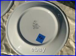 4 Vtg Cook's Hotel & Restaurant Supply 9 inch plates Jackson China blue ware NY