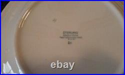 5 Russel Wright Sterling China Salad Plates Woodrose Flower Restaurant Ware