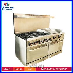 60 Hot Plate Stove Top 2 Oven Range Combo Griddle Commercial NSF Cooler Depot