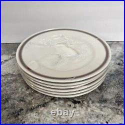 6 Buffalo China Brown Grey Lined 10 Dinner Plate Commercial Restaurant Ware