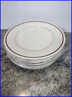 6 Buffalo China Brown Stripe 9.75Dinner Plate Vitrified Commer Restaurant Ware