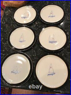 6 Sterling Vitrified China Restaurant Ware 9 3/4 Sailing Plates (2 sets avail)