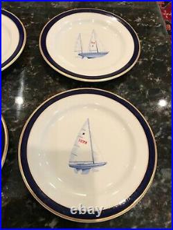 6 Sterling Vitrified China Restaurant Ware 9 3/4 Sailing Plates (SET #2)