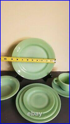7 Fire King Jadeite Restaurant Thick Dishes Rare 8 Plate Included