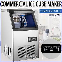 90 LB Built-in Commercial Ice Maker Stainless Steel Bar Restaurant Ice Cube