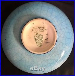 Antique Longwy French Pottery 9 Floral Medallion Plate 8.5 Star Medallion Bowl