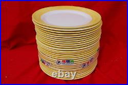 Arcoroc Brush Yellow 10 Dinner Plates Yellow and White Lot of 28 C1028