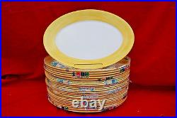 Arcoroc Brush Yellow 11 3/4 Oval Platters Yellow and White Lot of 24 S8005
